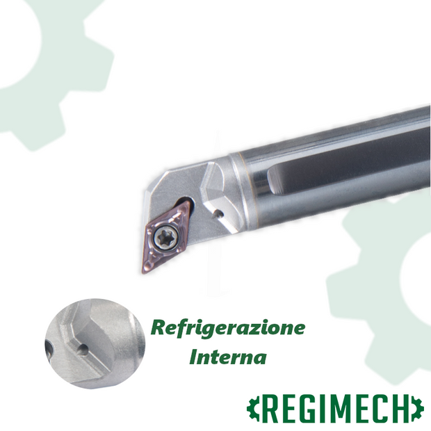 REGIMECH™ | BARRA ALESATRICE SDQCR/L CODOLO 10 – 16 mm INSERTI DC.. 0702 CON REFRIGERAZIONE INTERNA