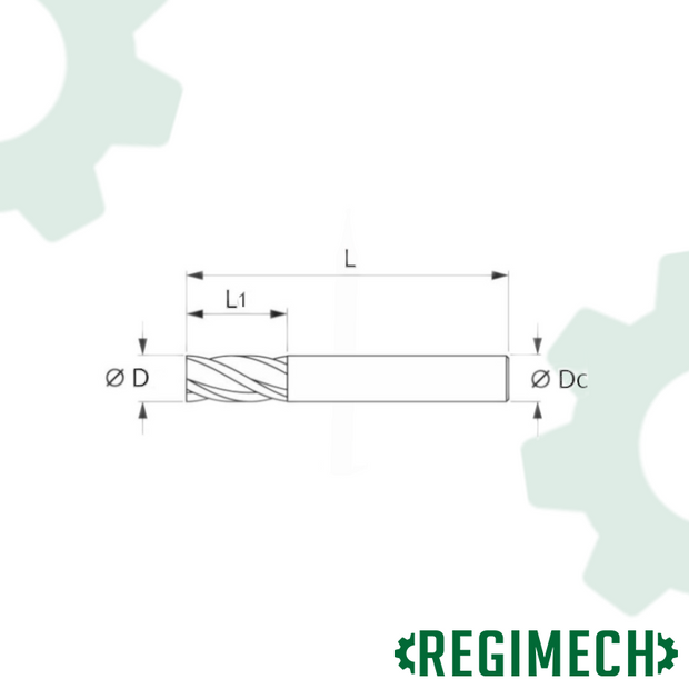 REGIMECH™ | FRESE IN METALLO DURO  A TESTA SEMISFERICA,  2 TAGLIENTI - RIVESTIMENTO TiCN