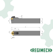 REGIMECH™ | PORTAINSERTI MCMNN CODOLO 20 - 32 mm INSERTI CNMG12 NEUTRO CON BLOCCAGGIO A STAFFA