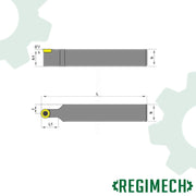 REGIMECH™ | PORTAINSERTI SRDPN CODOLO 16 - 25 mm INSERTI RPGT10T3 NEUTRO CON BLOCCAGGIO A VITE