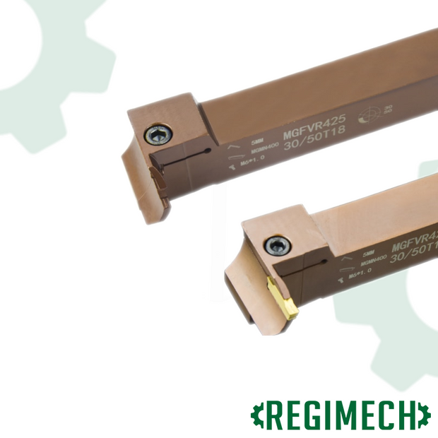 REGIMECH™ | PORTAINSERTI PER GOLE FRONTALI MGFVR325  CODOLO 25 mm INSERTI MGMN300 - DESTRO