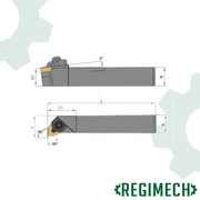 REGIMECH™ | PORTAINSERTI MWLNR/L CODOLO 20 - 32 mm INSERTI WNMG0804 CON BLOCCAGGIO A STAFFA