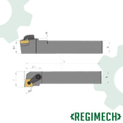 REGIMECH™ | PORTAINSERTI CGNR/L CODOLO 20 - 32 mm INSERTI CNMG1204 CON BLOCCAGGIO A STAFFA