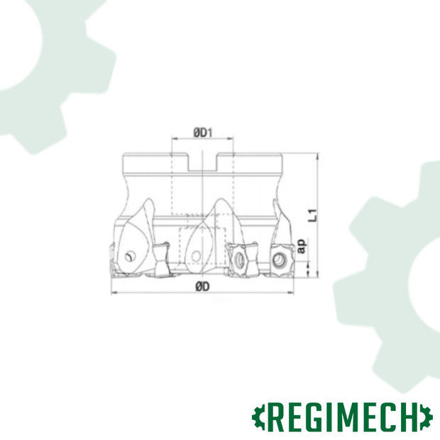 REGIMECH™ | MFSN88  Ø 50/63/80/100mm, TAGLENTI 4/5/6/7 f, FRESA PER SPALLAMENTI A 90°