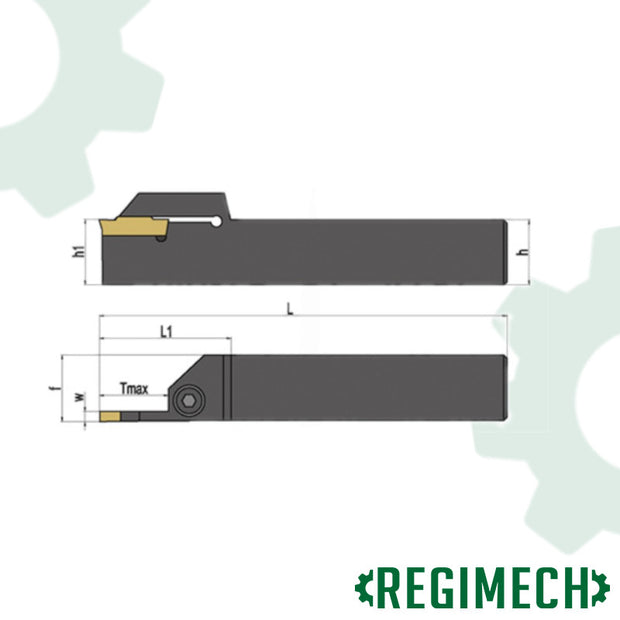 REGIMECH™ | PORTAINSERTI MGEHR/L CODOLO 12 - 32 mm INSERTI MGMN300 CON BLOCCAGGIO A STAFFA