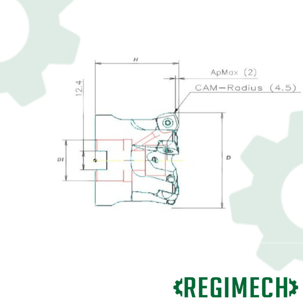 REGIMECH™ | ASRF 15 FRESA A SPIANARE, Ø 63/80 mm, TAGLENTI 4/5 f.